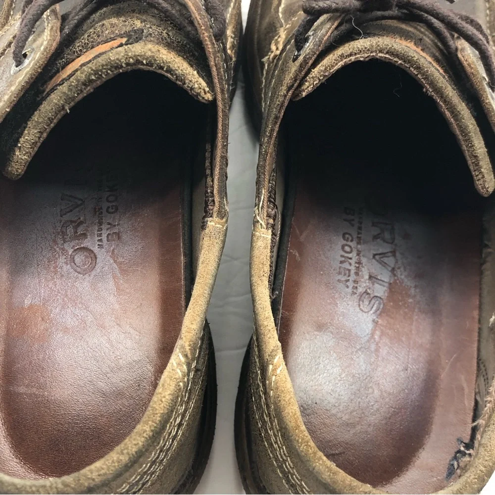 Skechers Boat Shoes Tevin Mens Size 9.5 Leather Brown 63822